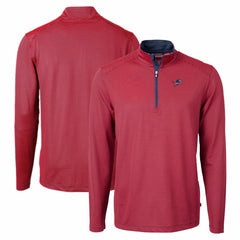 NFL Detroit Lions Cutter & Buck Virtue Eco Pique Micro Stripe Recycled Quarter-Zip Pullover Top