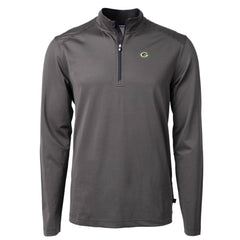 NFL Green Bay Packers Cutter & Buck Virtue Eco Pique Micro Stripe Recycled Quarter-Zip Pullover Top