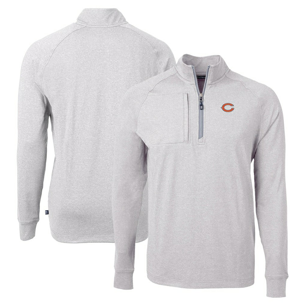 NFL Chicago Bears Cutter & Buck Adapt Eco Knit Quarter-Zip Pullover Top