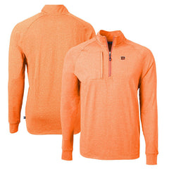 NFL Cincinnati Bengals Cutter & Buck Adapt Eco Knit Quarter-Zip Pullover Top