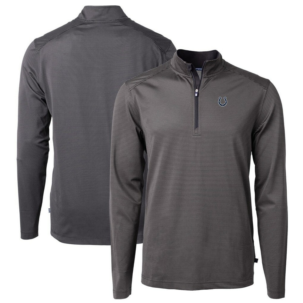NFL Indianapolis Colts Cutter & Buck Virtue Eco Pique Micro Stripe Recycled Quarter-Zip Pullover Top