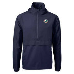 NFL Miami Dolphins Cutter & Buck Charter Eco Recycled Anorak Half-Zip Jacket