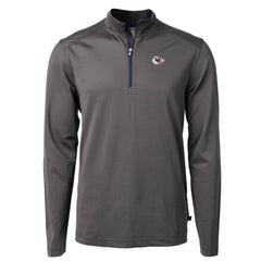NFL Kansas City Chiefs Cutter & Buck Virtue Eco Pique Micro Stripe Recycled Quarter-Zip Pullover Top