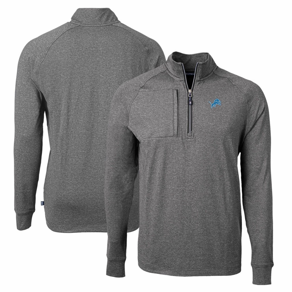 NFL Detroit Lions Cutter & Buck Adapt Eco Knit Quarter-Zip Pullover Top