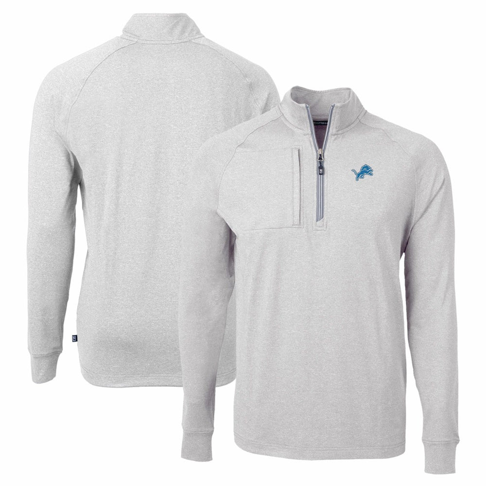 NFL Detroit Lions Cutter & Buck Adapt Eco Knit Quarter-Zip Pullover Top