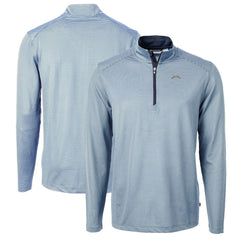 NFL Los Angeles Chargers Cutter & Buck Virtue Eco Pique Micro Stripe Recycled Quarter-Zip Pullover Top