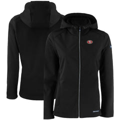 NFL San Francisco 49ers Cutter & Buck Women's Evoke Eco Softshell Recycled Full-Zip Hooded Jacket
