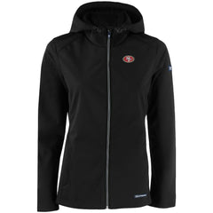 NFL San Francisco 49ers Cutter & Buck Women's Evoke Eco Softshell Recycled Full-Zip Hooded Jacket