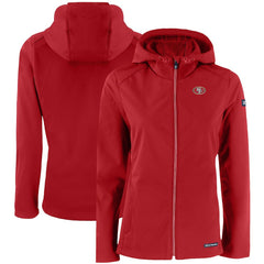 NFL San Francisco 49ers Cutter & Buck Women's Evoke Eco Softshell Recycled Full-Zip Hooded Jacket