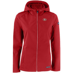 NFL San Francisco 49ers Cutter & Buck Women's Evoke Eco Softshell Recycled Full-Zip Hooded Jacket