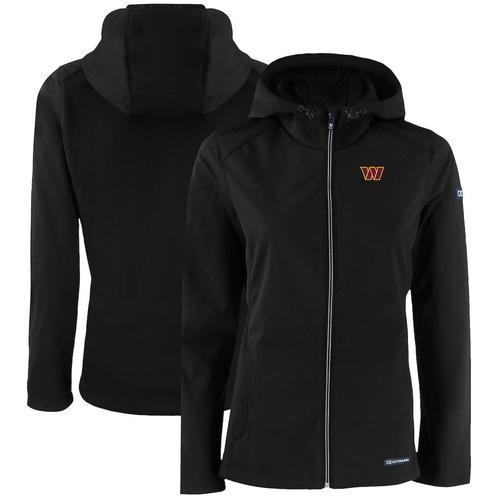 NFL Washington Commanders Cutter & Buck Women's Evoke Eco Softshell Recycled Full-Zip Hooded Jacket
