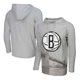 Brooklyn Nets Stadium Essentials Atrium Raglan Long Sleeve Hoodie T-Shirt - Heather Gray on sale