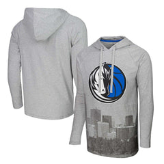 Dallas Mavericks Stadium Essentials Atrium Raglan Long Sleeve Hoodie T-Shirt sale - Heather Gray for sale