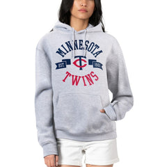 Minnesota Twins G-III 4Her by Carl Banks Women's City Graphic Pullover Hoodie - Heather Gray