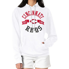 Cincinnati Reds G-III 4Her by Carl Banks Women's City Graphic Pullover Hoodie - White