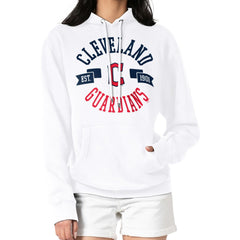 Cleveland Guardians G-III 4Her by Carl Banks Women's City Graphic Pullover Hoodie - White