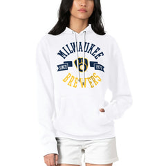Milwaukee Brewers G-III 4Her by Carl Banks Women's City Graphic Pullover Hoodie - White