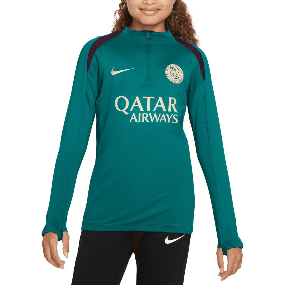 Paris Saint-Germain Youth 2024/25 Strike Drill Quarter-Zip Long Sleeve Performance Training Top / Soccer Discount