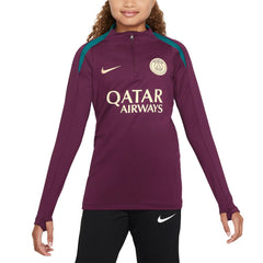 Paris Saint-Germain Youth 2024/25 Strike Drill Quarter-Zip Long Sleeve Performance Training Top / Soccer Sale