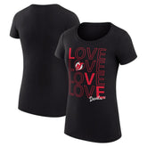 New Jersey Devils G-III 4Her by Carl Banks Women's Super-Slim Fit Lightweight Hockey Love T-Shirt