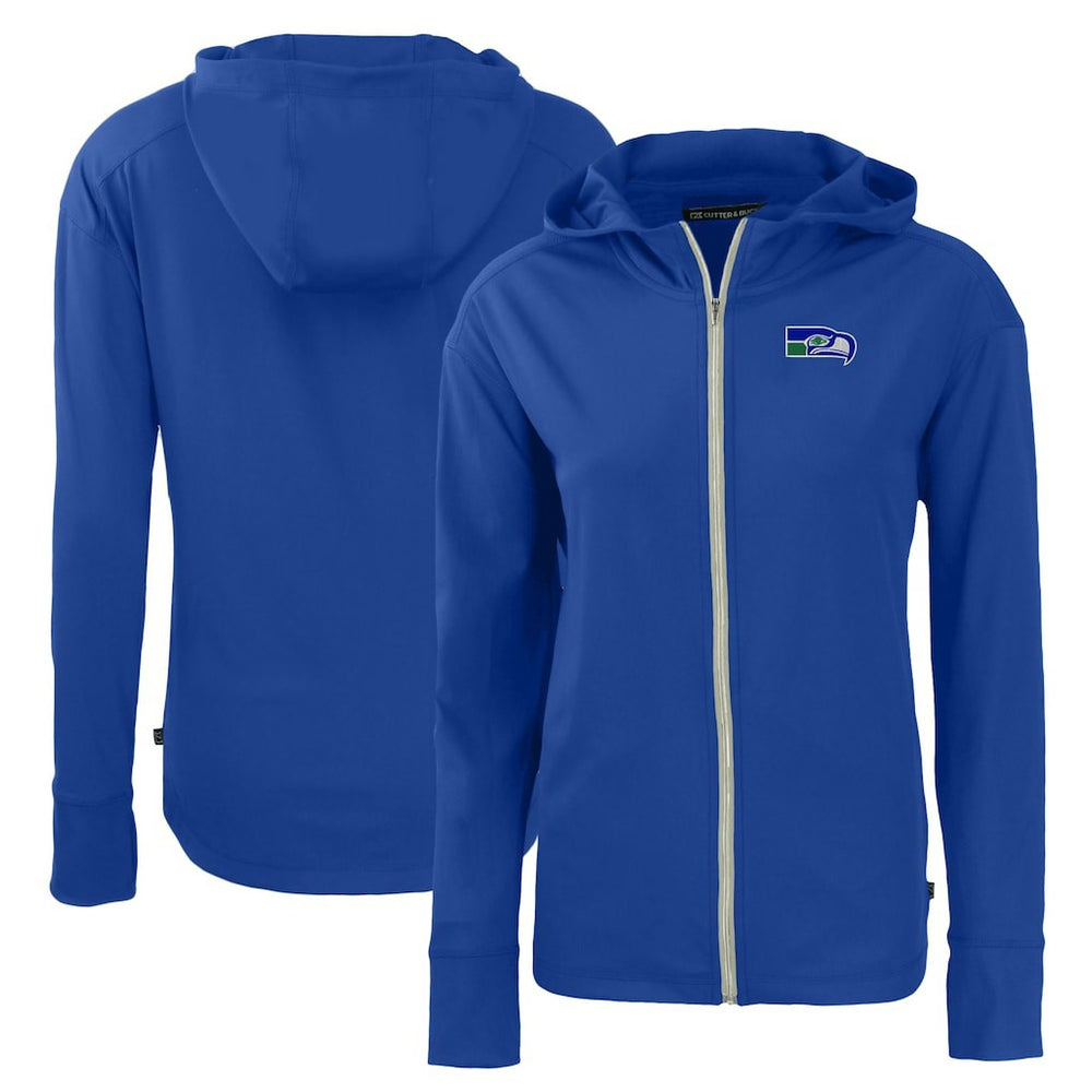 NFL Seattle Seahawks Cutter & Buck Women's Throwback Daybreak Eco Recycled Half-Zip Hoodie