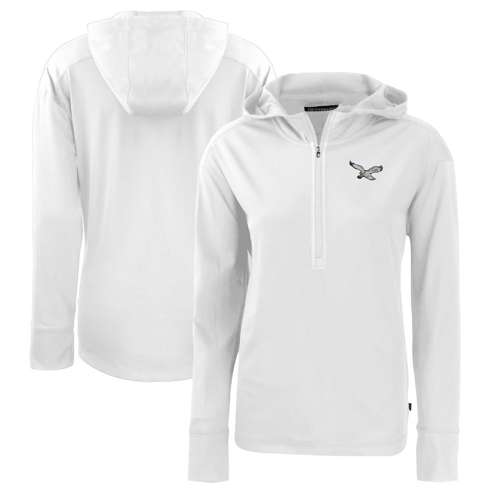 NFL Philadelphia Eagles Cutter & Buck Women's Throwback Daybreak Eco Recycled Half-Zip Hoodie