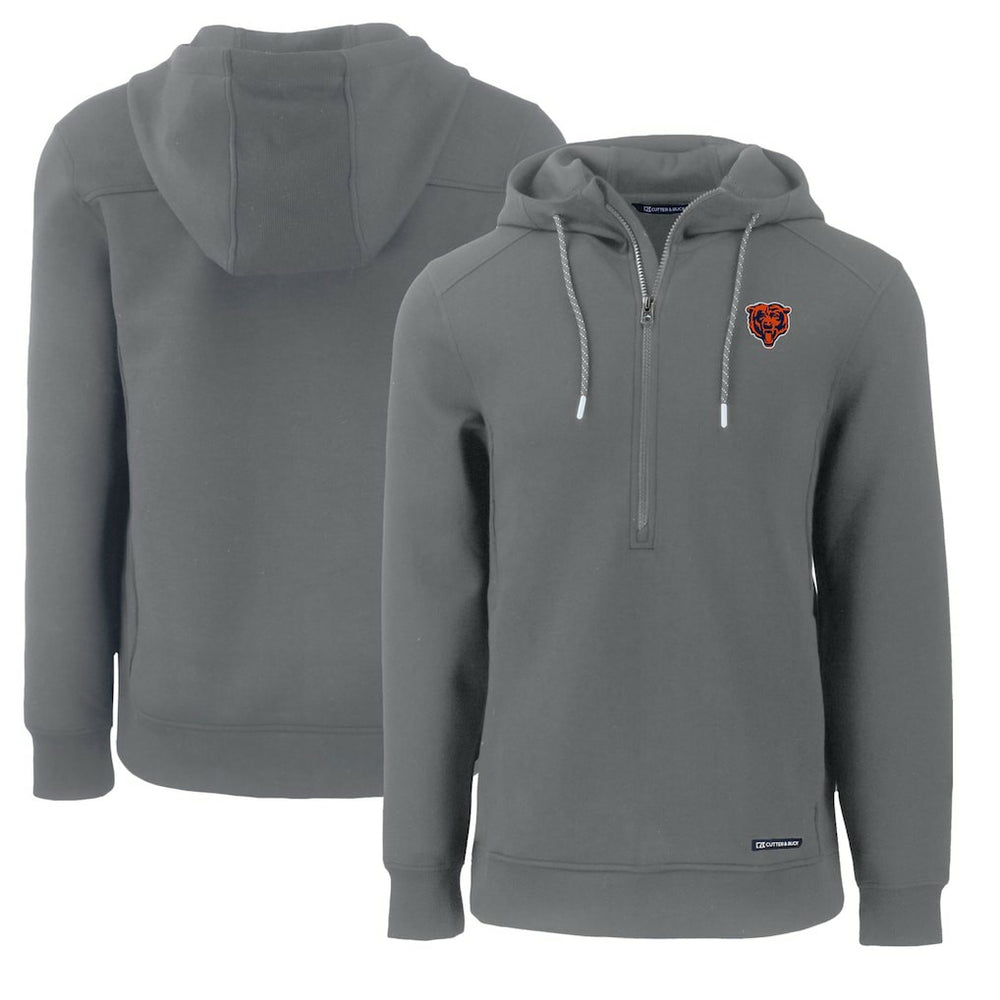 NFL Chicago Bears Cutter & Buck Throwback Roam Eco Half-Zip Recycled Pullover Hoodie