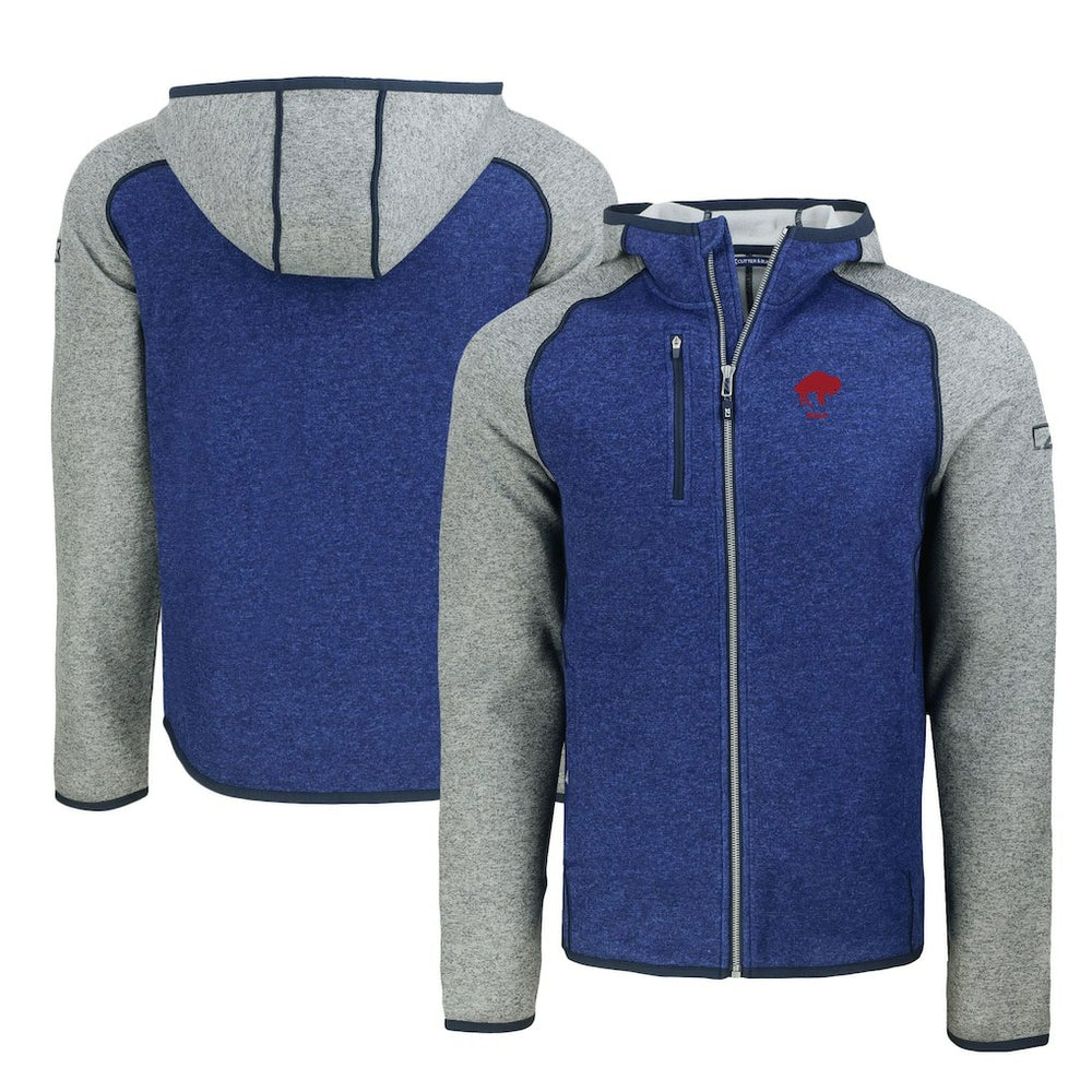 NFL Buffalo Bills Cutter & Buck Throwback Mainsail Sweater-Knit Full-Zip Hoodie