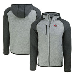 NFL San Francisco 49ers Cutter & Buck Throwback Mainsail Sweater-Knit Full-Zip Hoodie