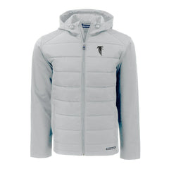 NFL Atlanta Falcons Cutter & Buck Throwback Evoke Hybrid Eco Softshell Recycled Full-Zip Hoodie Jacket