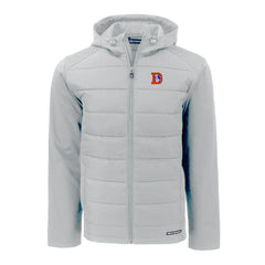 NFL Denver Broncos Cutter & Buck Throwback Evoke Hybrid Eco Softshell Recycled Full-Zip Hoodie Jacket