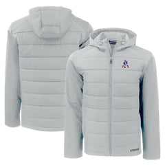 NFL New England Patriots Cutter & Buck Throwback Evoke Hybrid Eco Softshell Recycled Full-Zip Hoodie Jacket