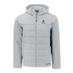 NFL New England Patriots Cutter & Buck Throwback Evoke Hybrid Eco Softshell Recycled Full-Zip Hoodie Jacket