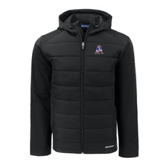 NFL New England Patriots Cutter & Buck Throwback Evoke Hybrid Eco Softshell Recycled Full-Zip Hoodie Jacket