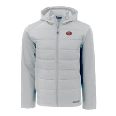 NFL San Francisco 49ers Cutter & Buck Throwback Evoke Hybrid Eco Softshell Recycled Full-Zip Hoodie Jacket