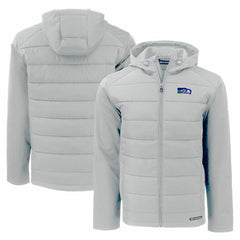 NFL Seattle Seahawks Cutter & Buck Throwback Evoke Hybrid Eco Softshell Recycled Full-Zip Hoodie Jacket
