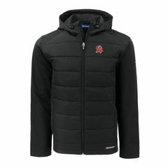 NFL Tampa Bay Buccaneers Cutter & Buck Throwback Evoke Hybrid Eco Softshell Recycled Full-Zip Hoodie Jacket