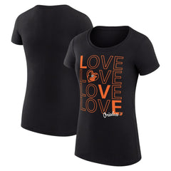 Baltimore Orioles G-III 4Her by Carl Banks Women's Super-Slim Fit Lightweight Love Graphic Team T-Shirt - Black