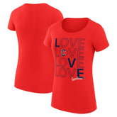 Cleveland Guardians G-III 4Her by Carl Banks Women's Super-Slim Fit Lightweight Love Graphic Team T-Shirt - Red