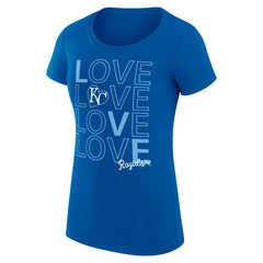 Kansas City Royals G-III 4Her by Carl Banks Women's Super-Slim Fit Lightweight Love Graphic Team T-Shirt - Royal