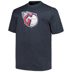 Cleveland Guardians Profile Big & Tall Weathered Logo T-Shirt - Heather Navy