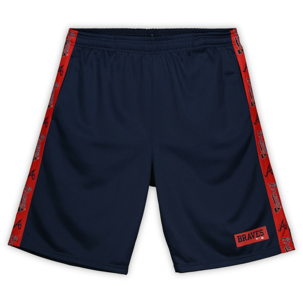 Atlanta Braves Profile Big & Tall Fleece Shorts - Navy