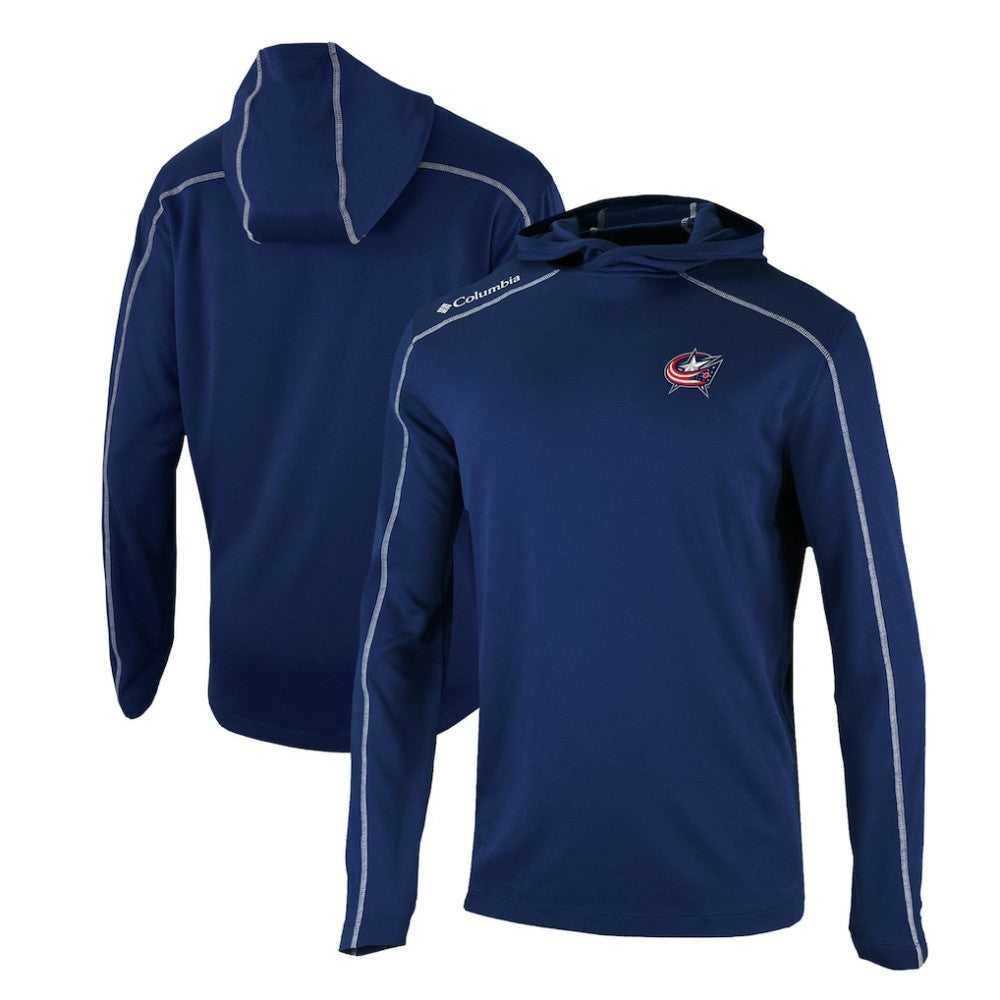 Columbus Blue Jackets Columbia Omni-Wick Shotgun Long Sleeve Hoodie T-Shirt