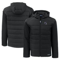 NFL Minnesota Vikings Cutter & Buck Helmet Evoke Hybrid Eco Softshell Recycled Full-Zip Hoodie Jacket