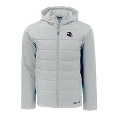 NFL Minnesota Vikings Cutter & Buck Helmet Evoke Hybrid Eco Softshell Recycled Full-Zip Hoodie Jacket
