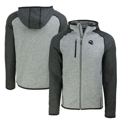 NFL Denver Broncos Cutter & Buck Helmet Mainsail Sweater-Knit Full-Zip Hoodie