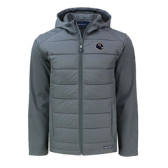 NFL Chicago Bears Cutter & Buck Helmet Big & Tall Evoke Hybrid Eco Softshell Recycled Full-Zip Jacket