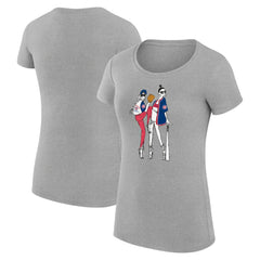 Chicago Cubs G-III 4Her by Carl Banks Women's Super-Slim Fit Lightweight Baseball Girls T-Shirt - Heather Gray