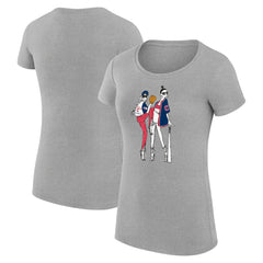 Cleveland Guardians G-III 4Her by Carl Banks Women's Super-Slim Fit Lightweight Baseball Girls T-Shirt - Heather Gray