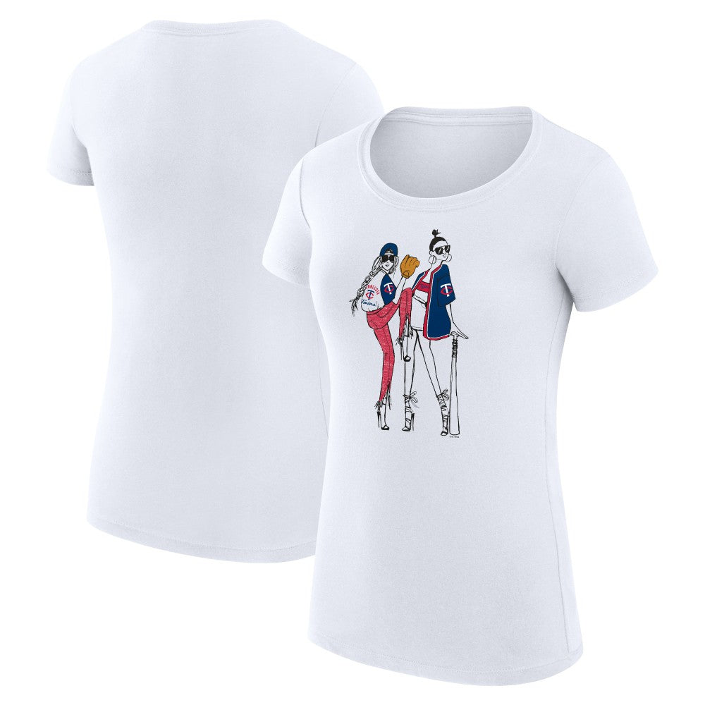 Minnesota Twins G-III 4Her by Carl Banks Women's Super-Slim Fit Lightweight Baseball Girls T-Shirt - White